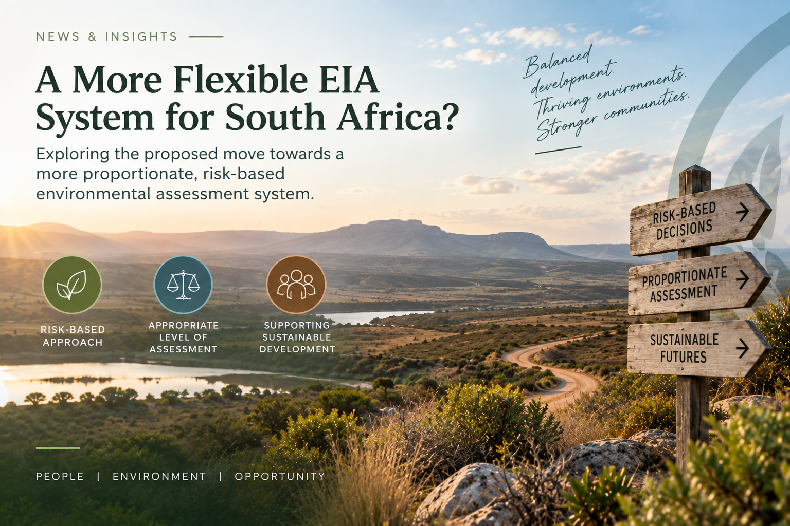 South African landscape illustrating the proposed shift towards a flexible, risk-based Environmental Impact Assessment system.